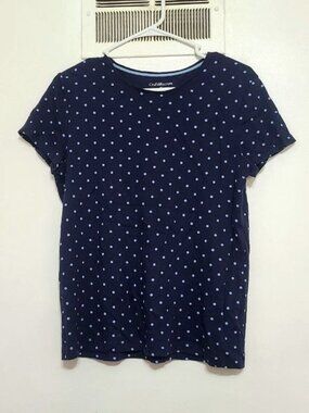 Navy Polka Dot Cotton Tee